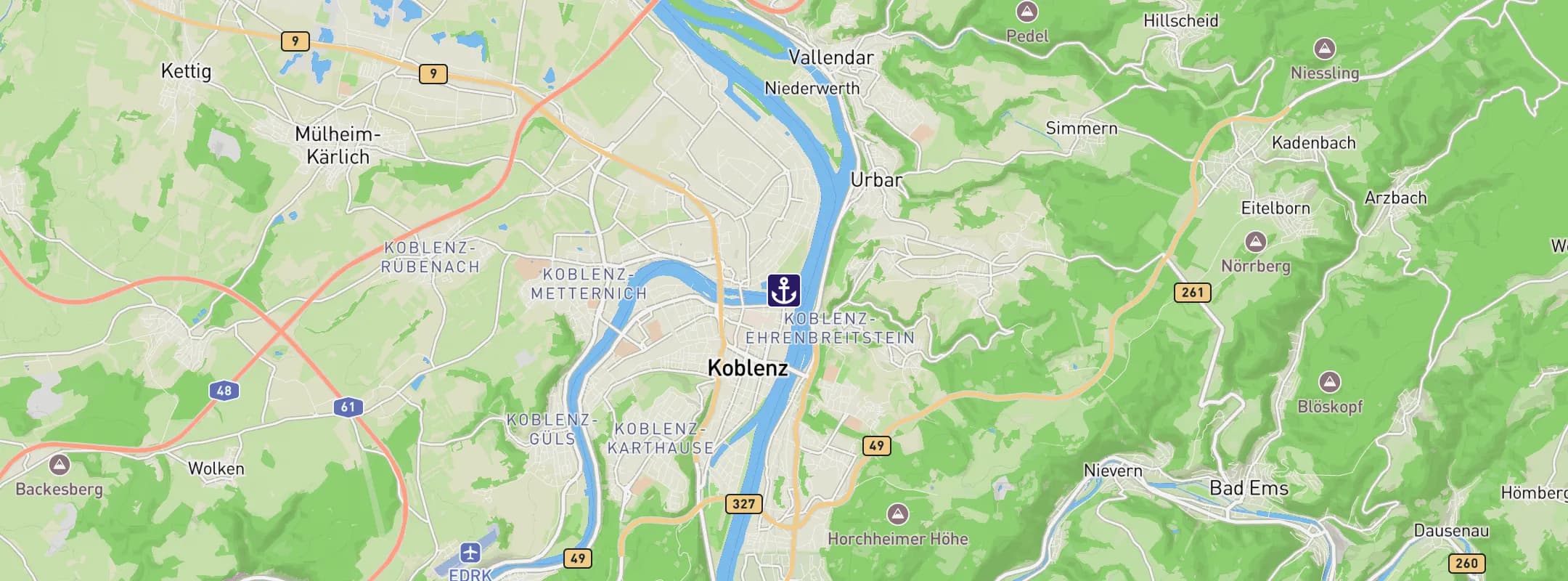 Map of Koblenz