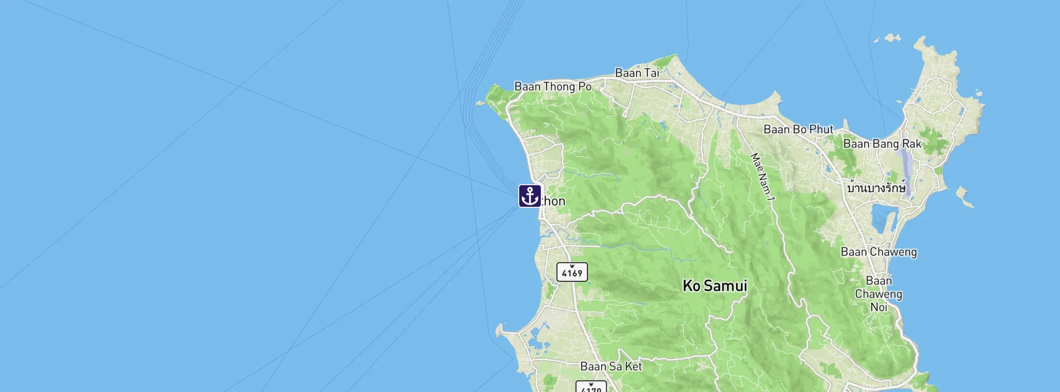 Map of Koh Samui Island Thailand