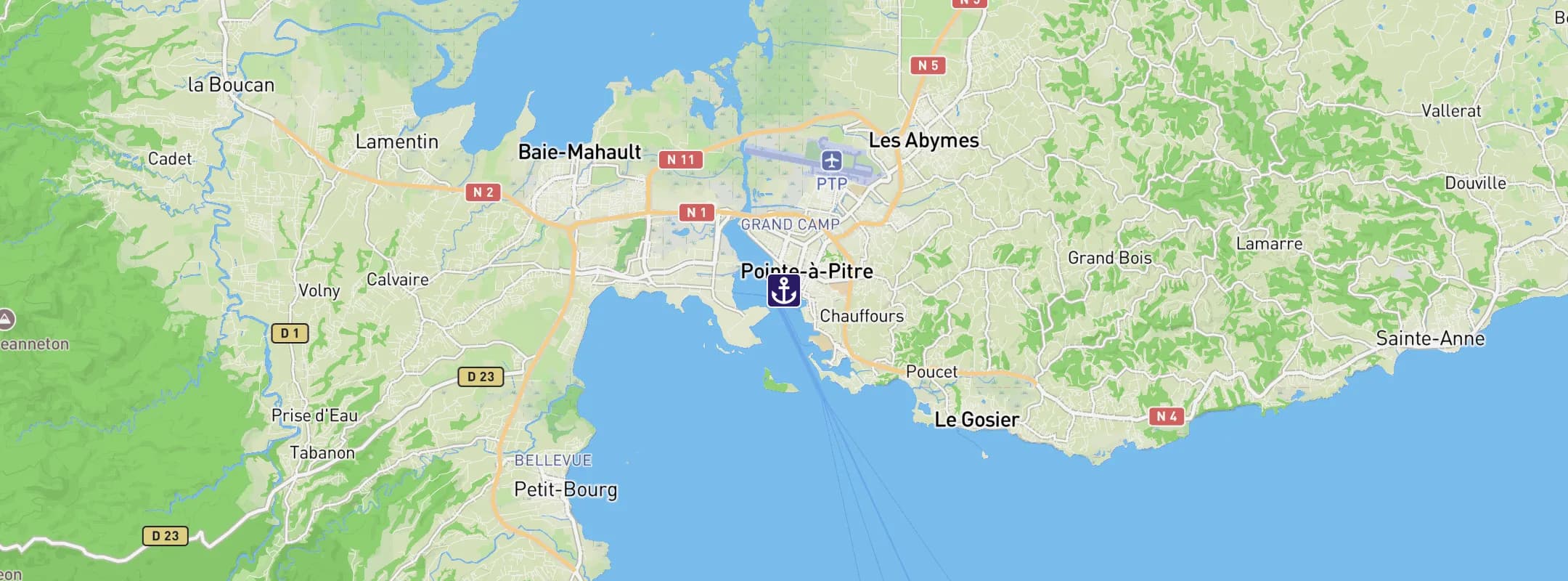 Map of Pointe-a-Pitre