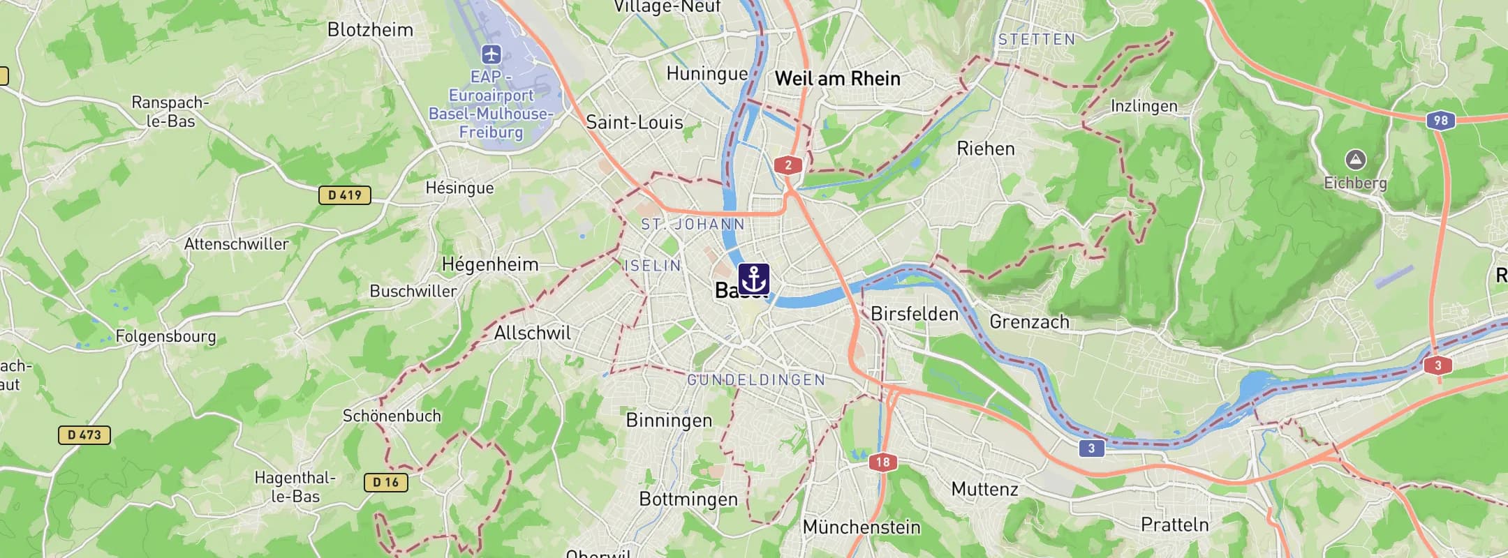 Map of Basel