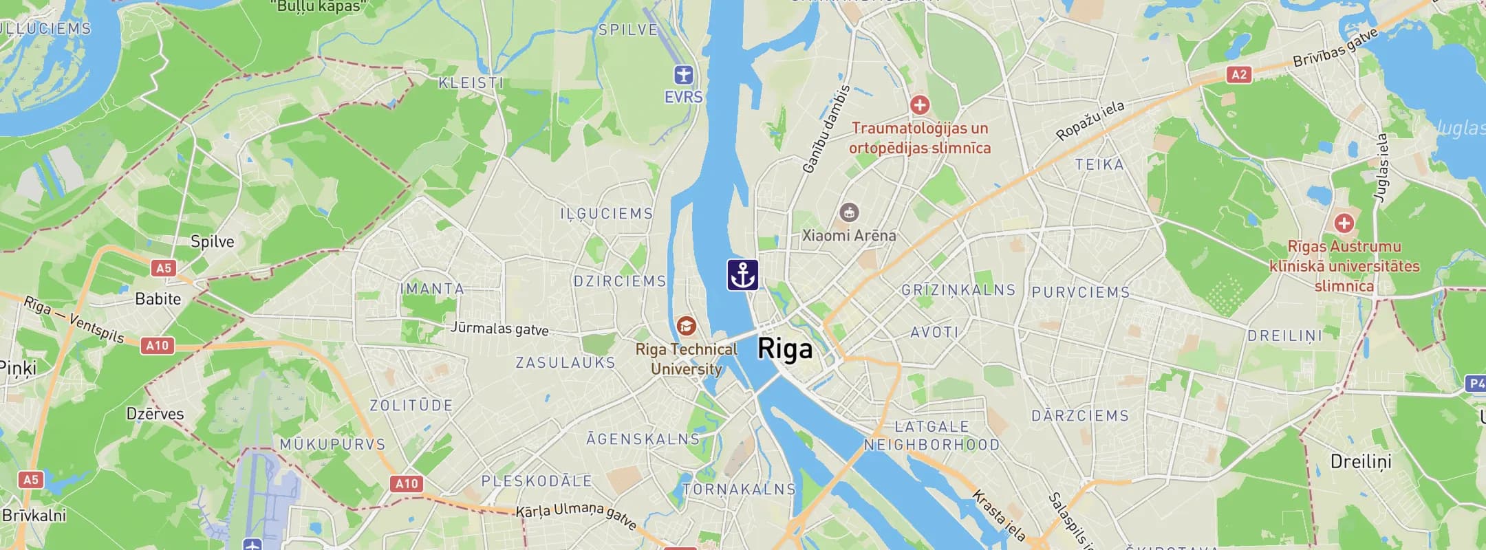 Map of Riga