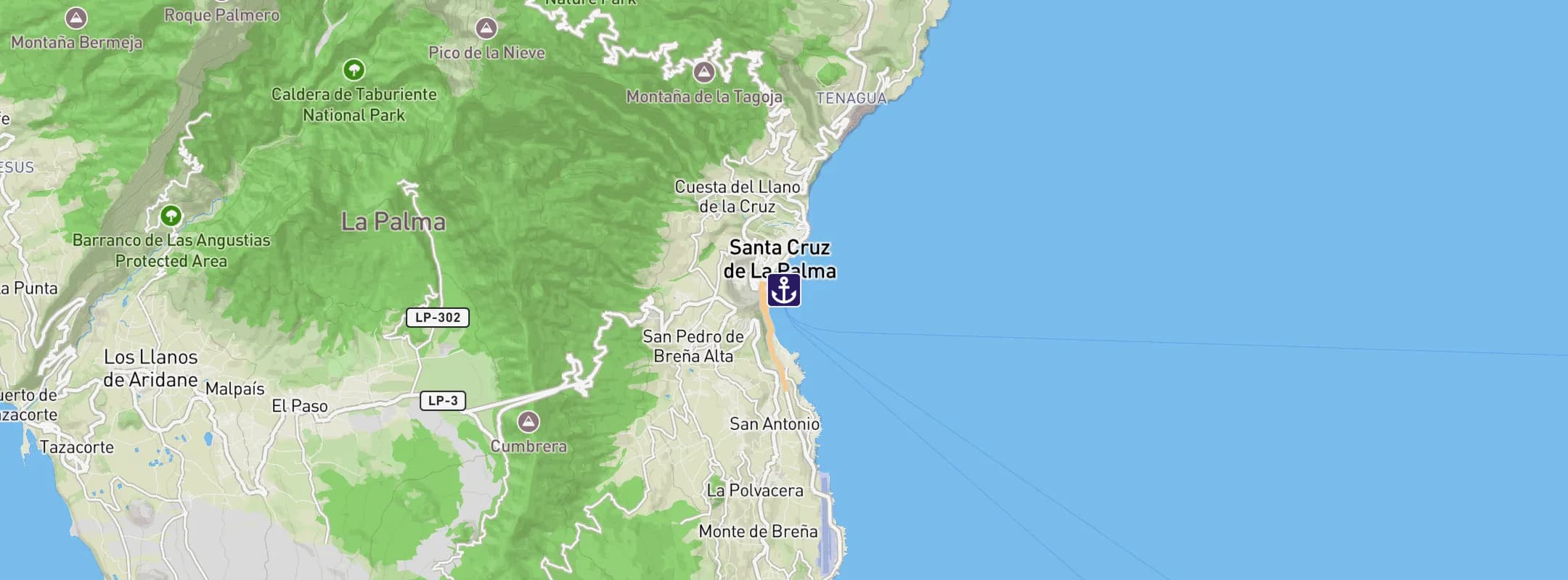 Map of Santa Cruz de la Palma