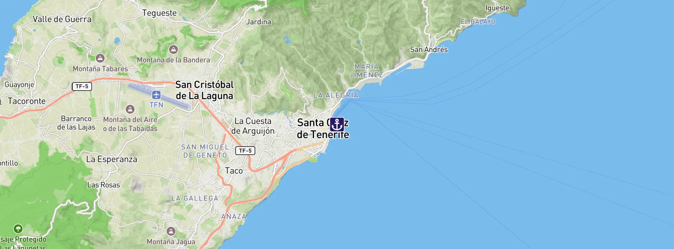 Map of Santa Cruz de Tenerife