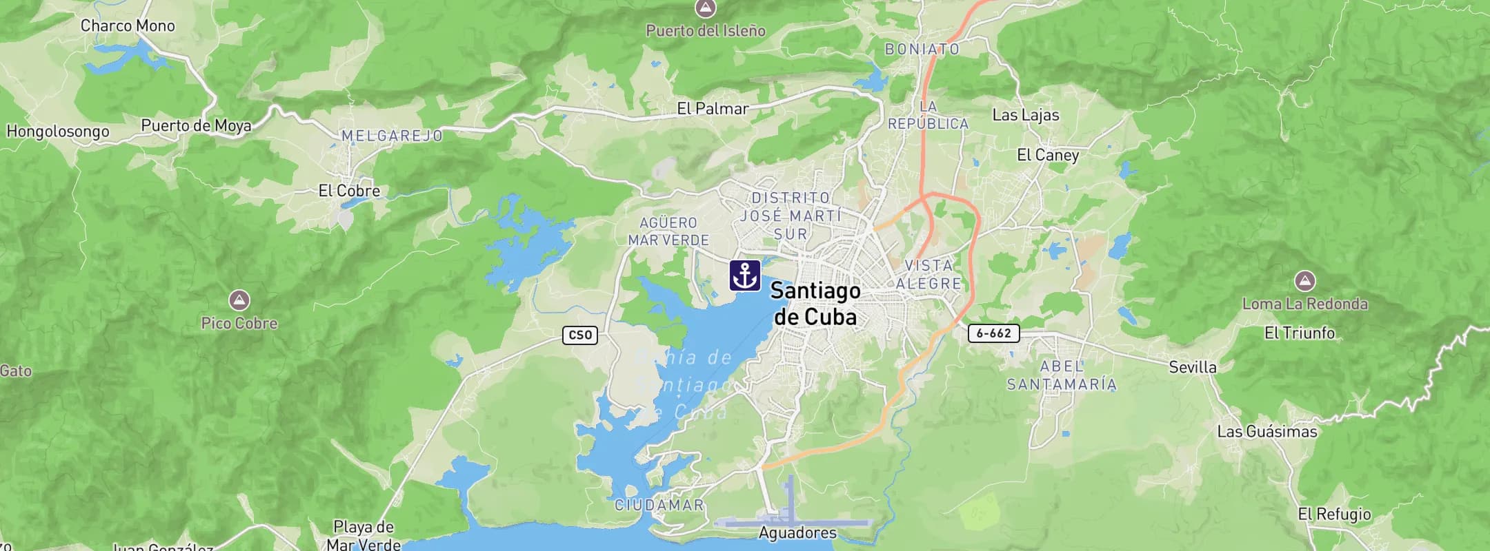 Map of Santiago de Cuba