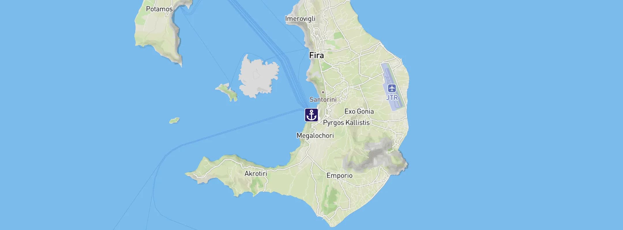 Map of Santorini Island