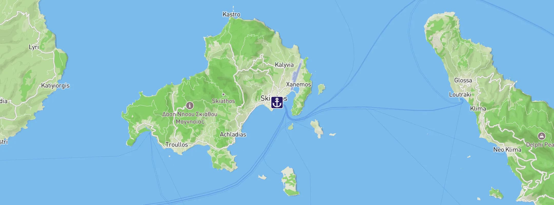 Map of Skiathos Island
