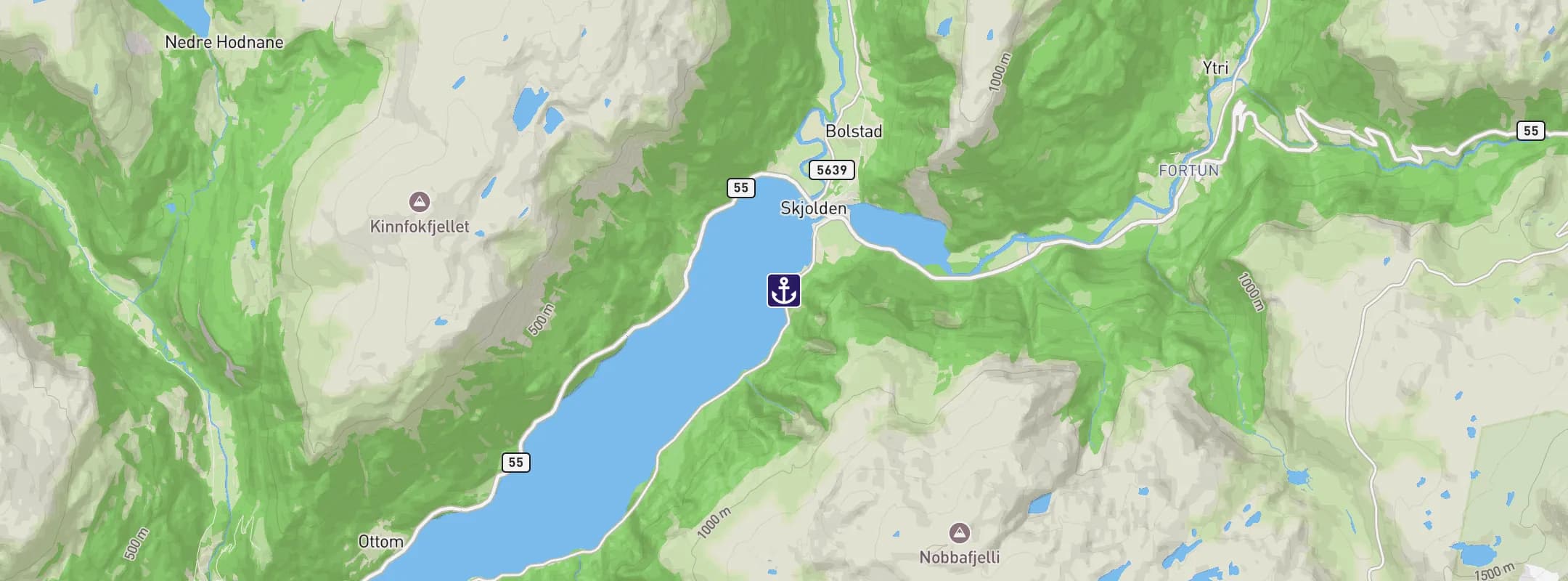 Map of Skjolden