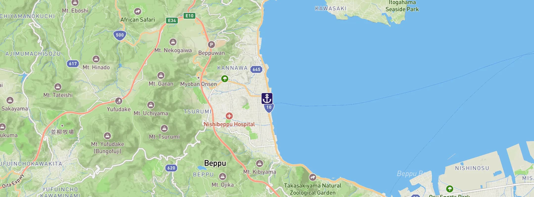 Map of Beppu