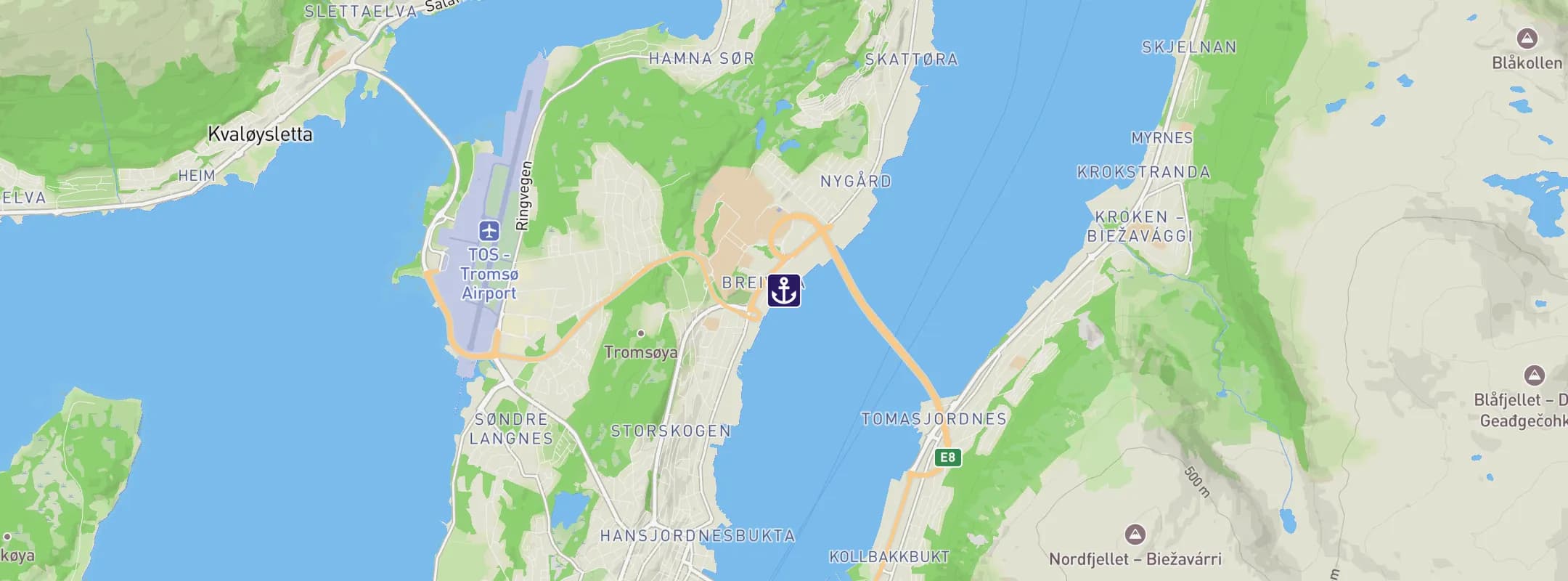 Map of Tromso