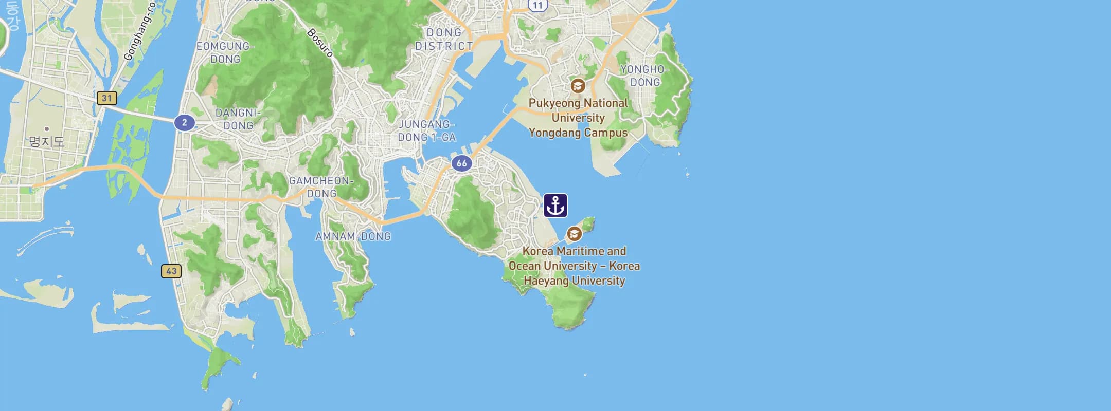 Map of Busan