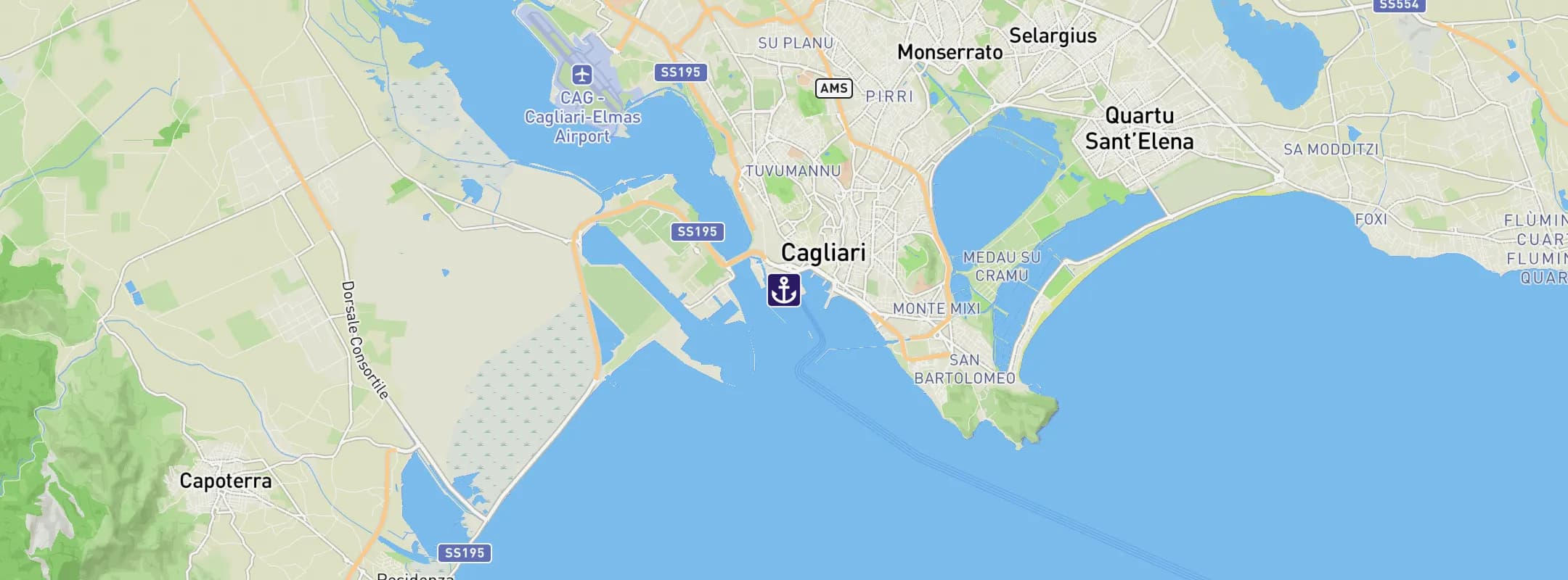 Map of Cagliari