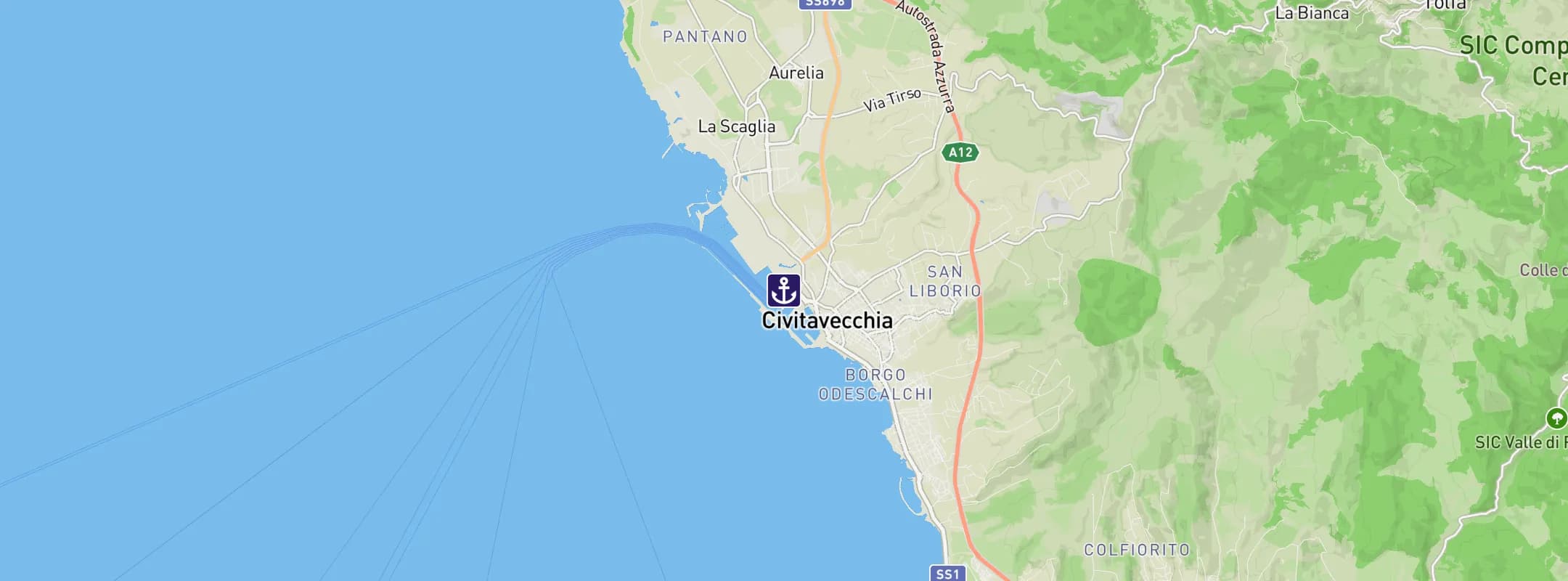 Map of Civitavecchia-Rome