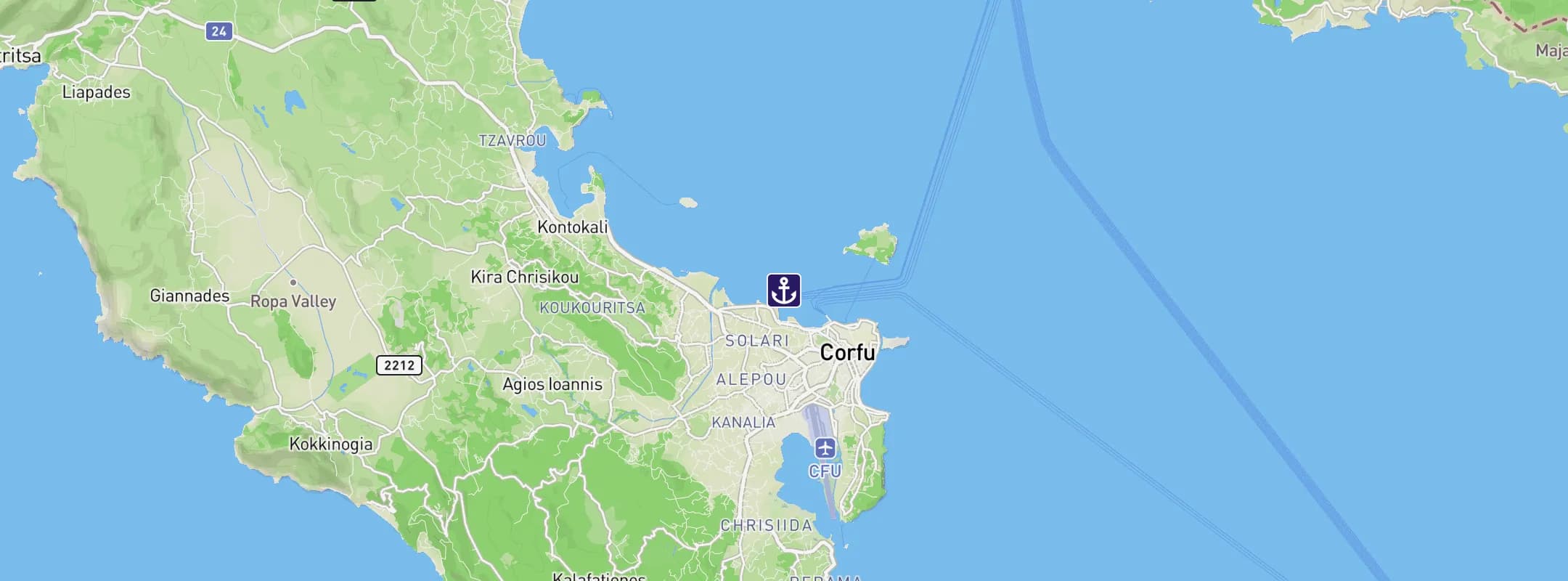 Map of Corfu Island