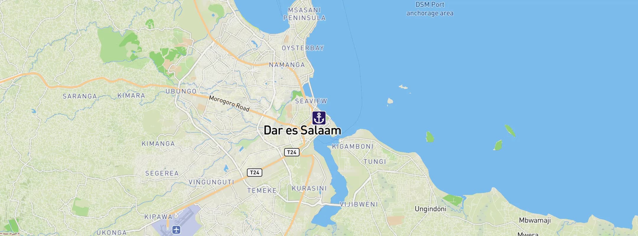 Map of Dar es Salaam