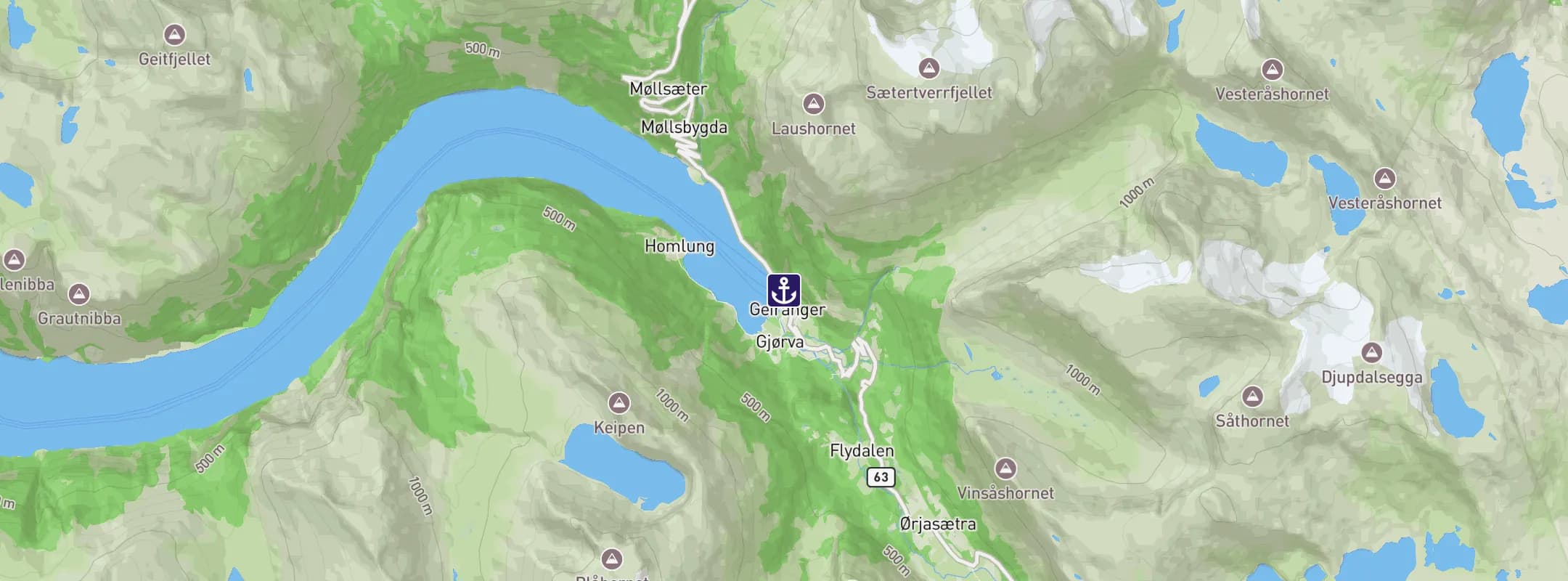 Map of Geiranger