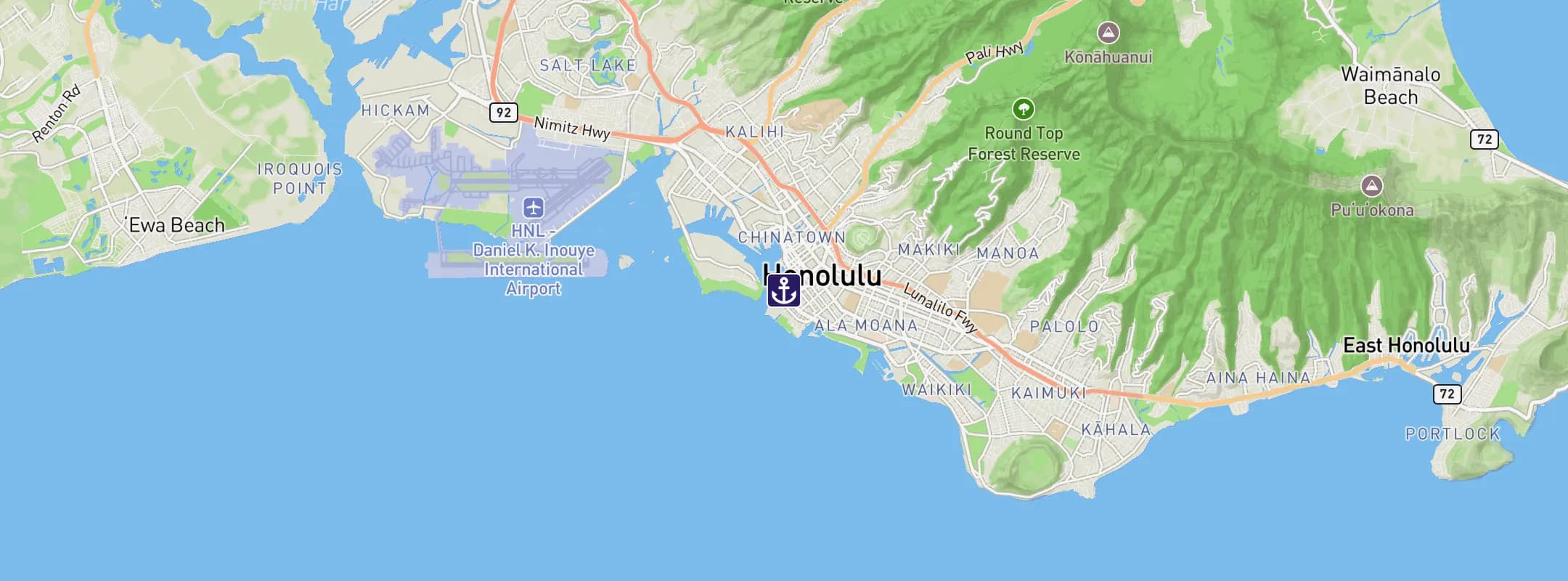 Map of Honolulu