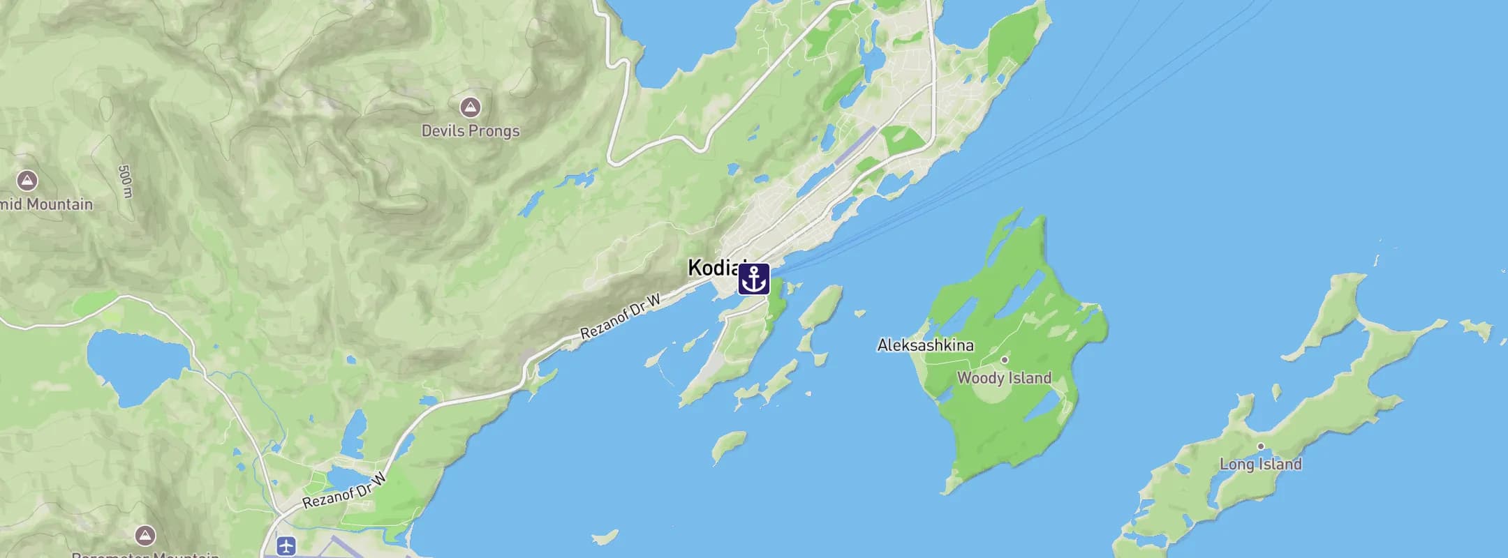 Map of Kodiak Island