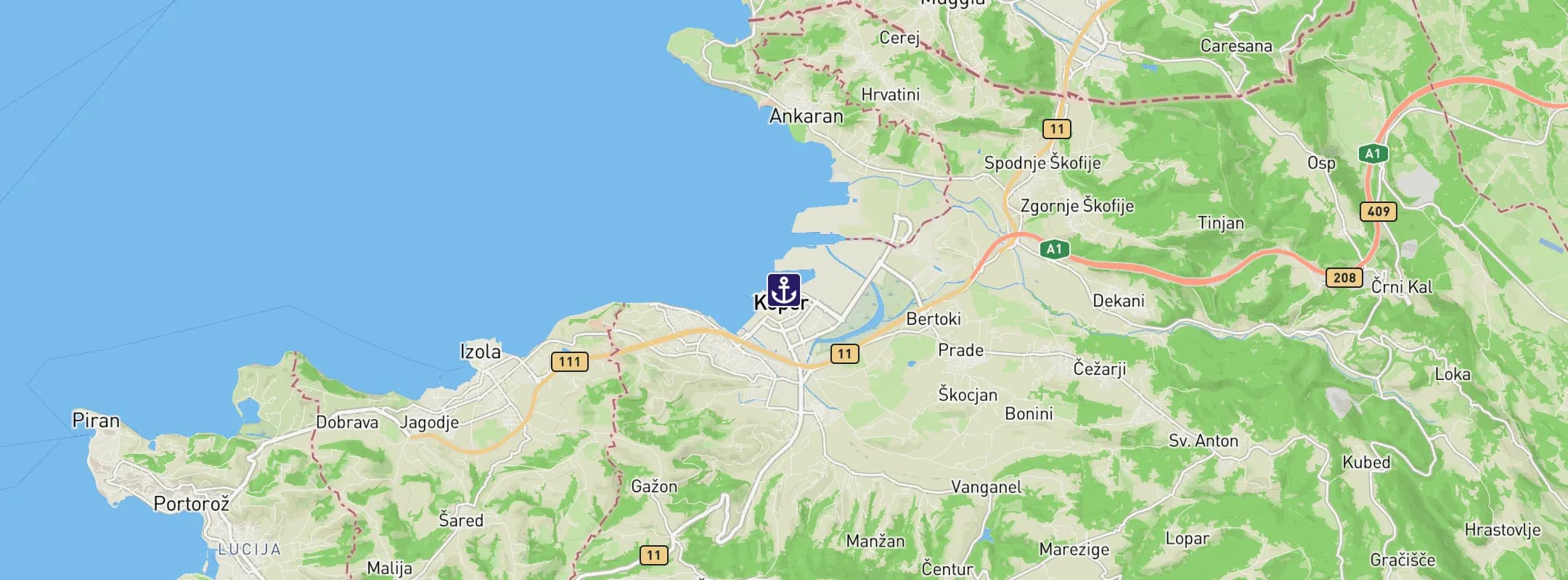 Map of Koper