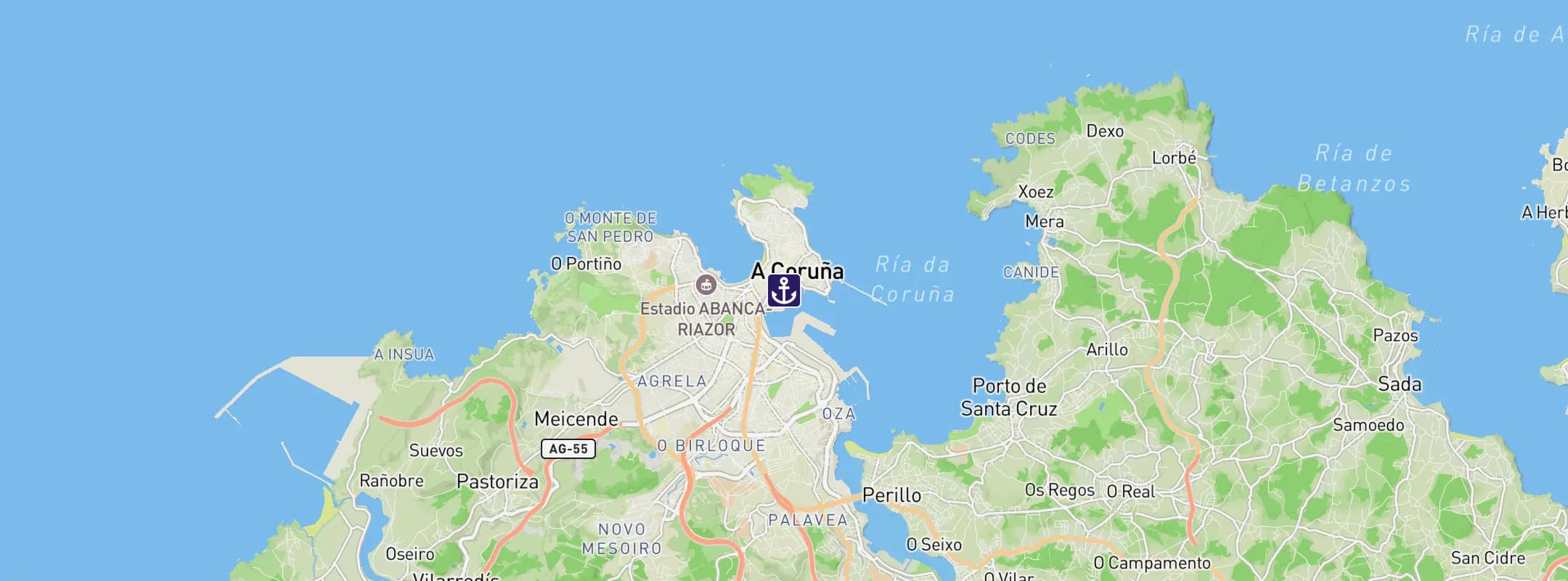 Map of La Coruna