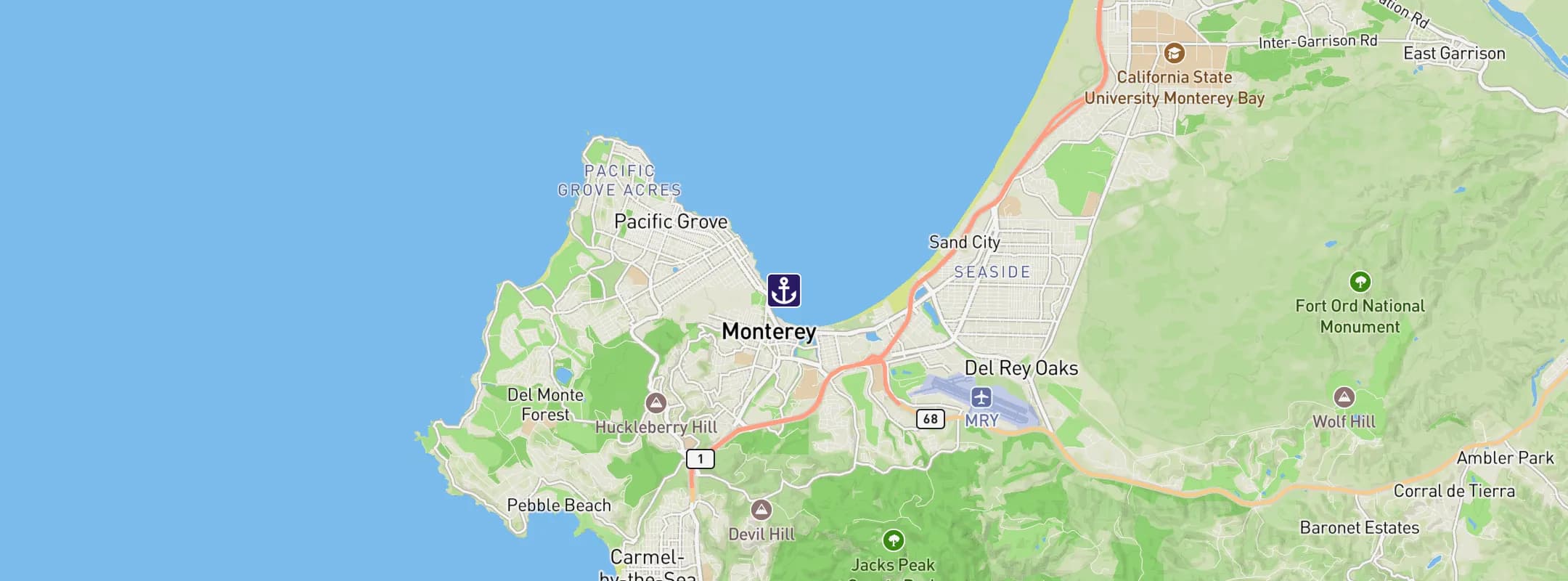 Map of Monterey CA