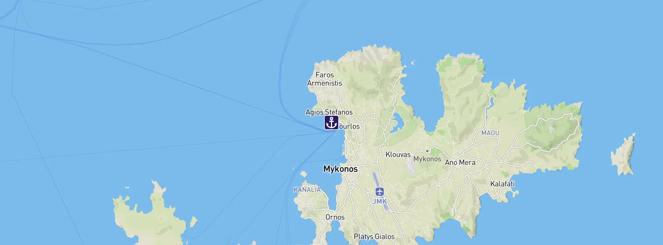 Map of Mykonos Island