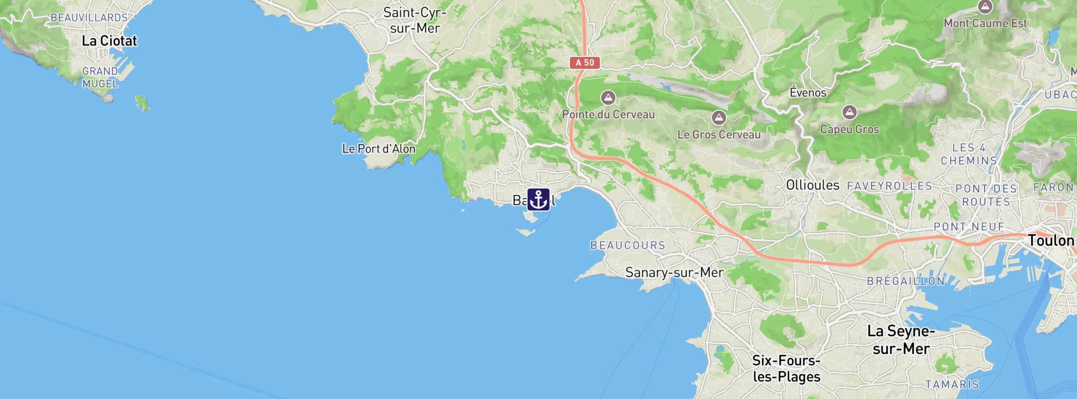 Map of Bandol