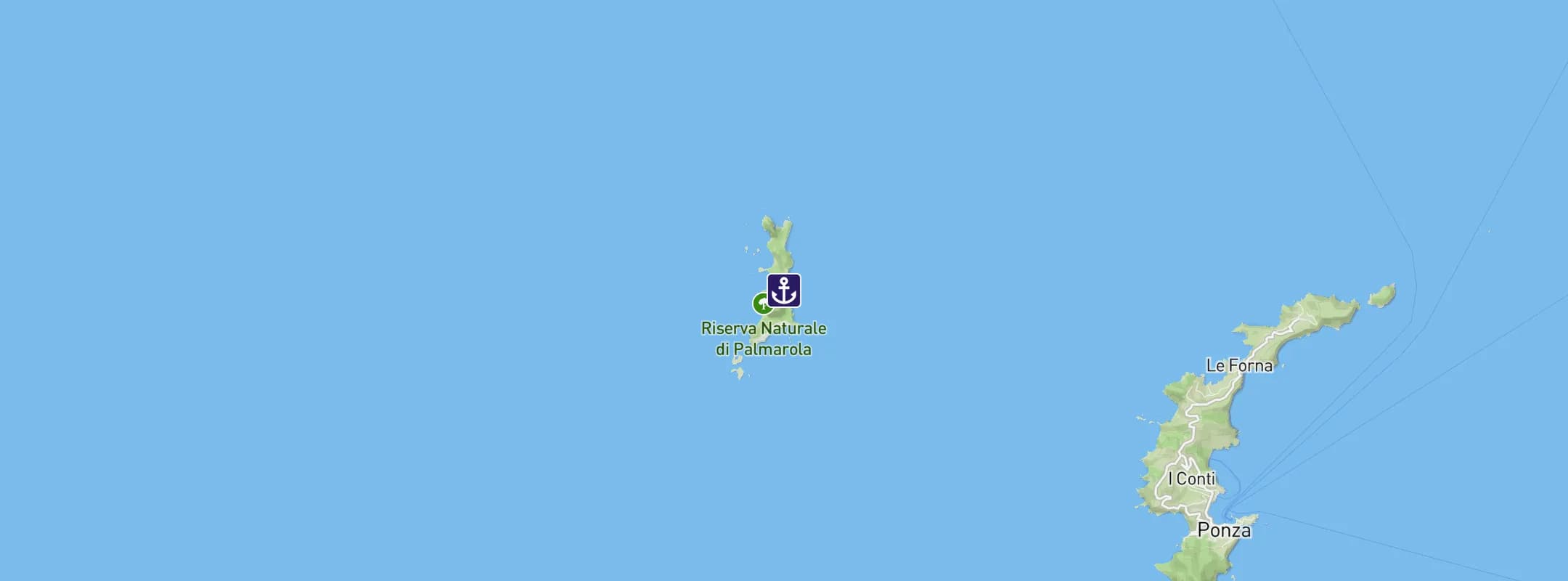 Map of Palmarola Island