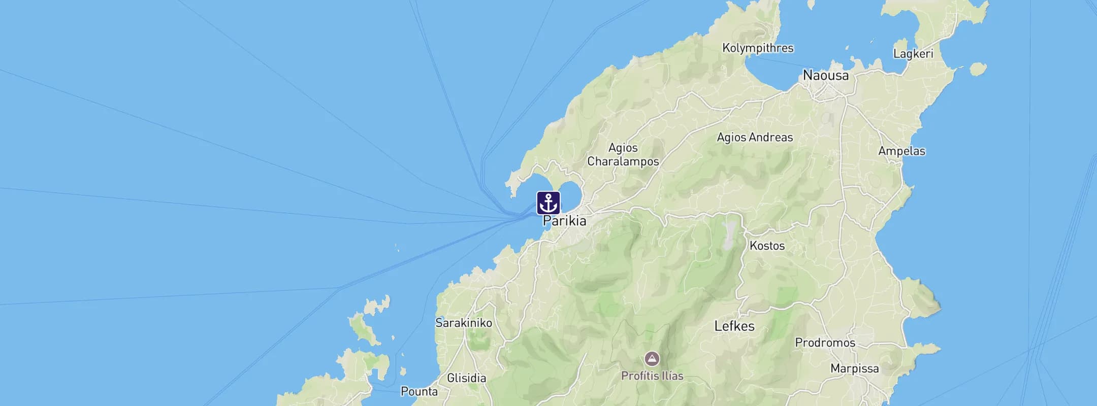 Map of Paros Island