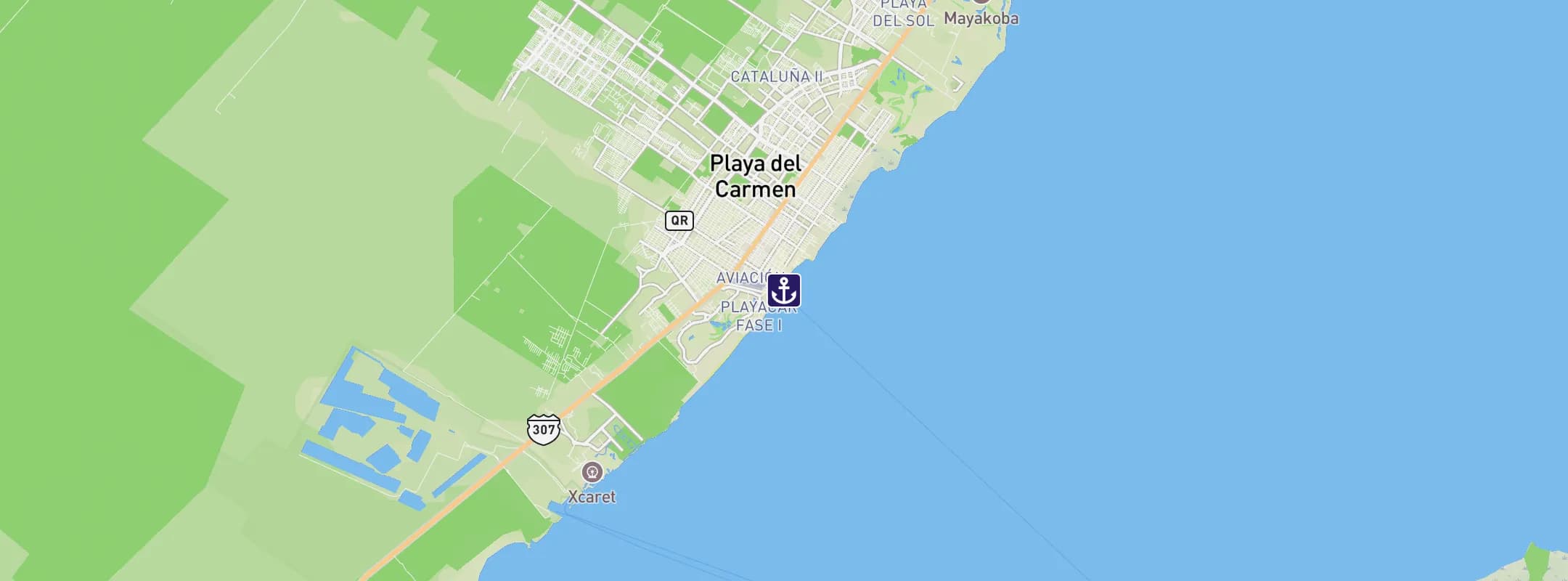 Map of Playa del Carmen
