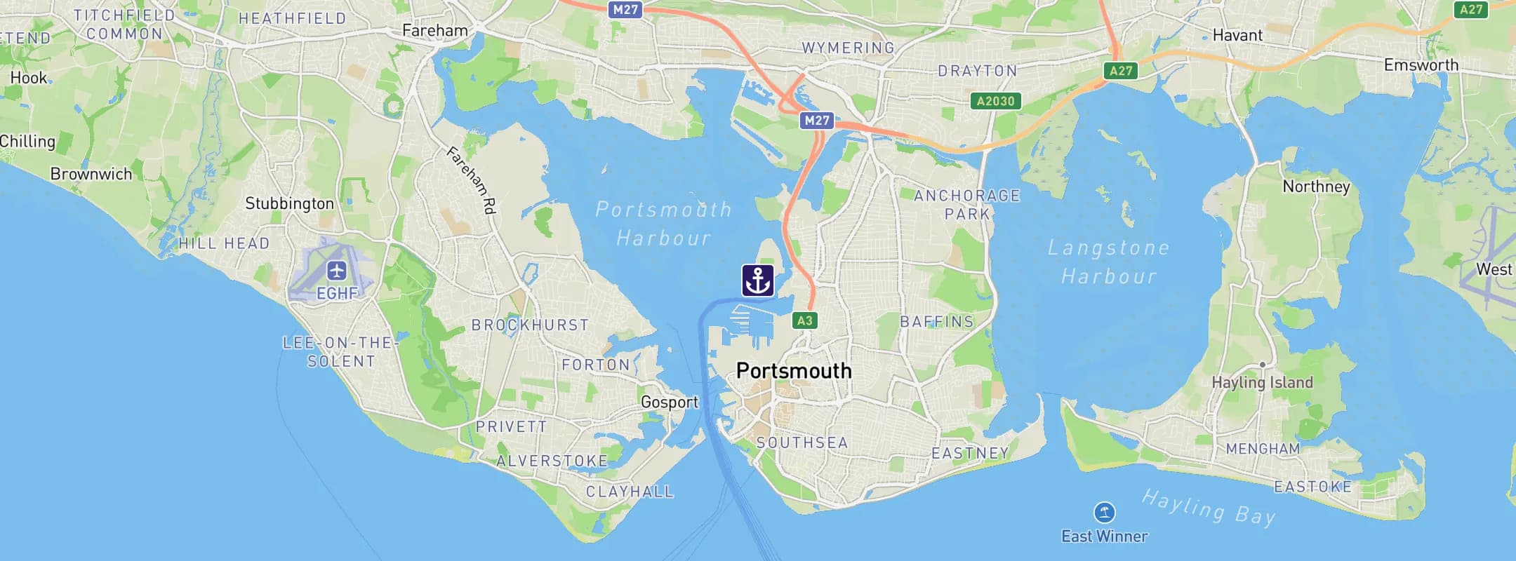 Map of Portsmouth UK