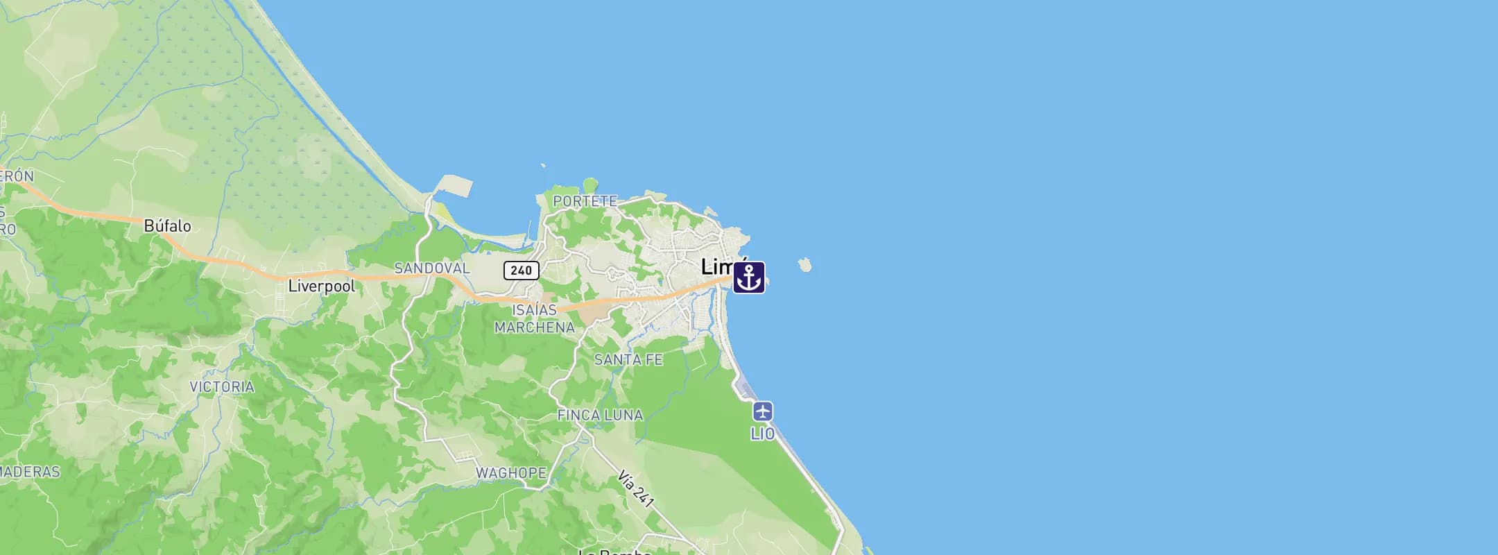 Map of Puerto Limon