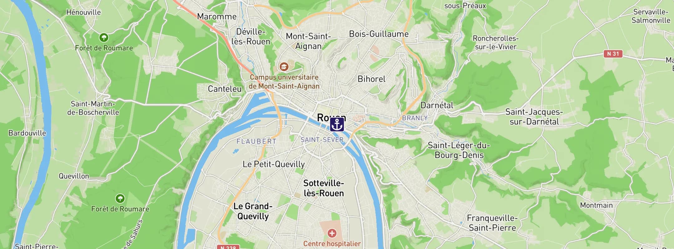 Map of Rouen