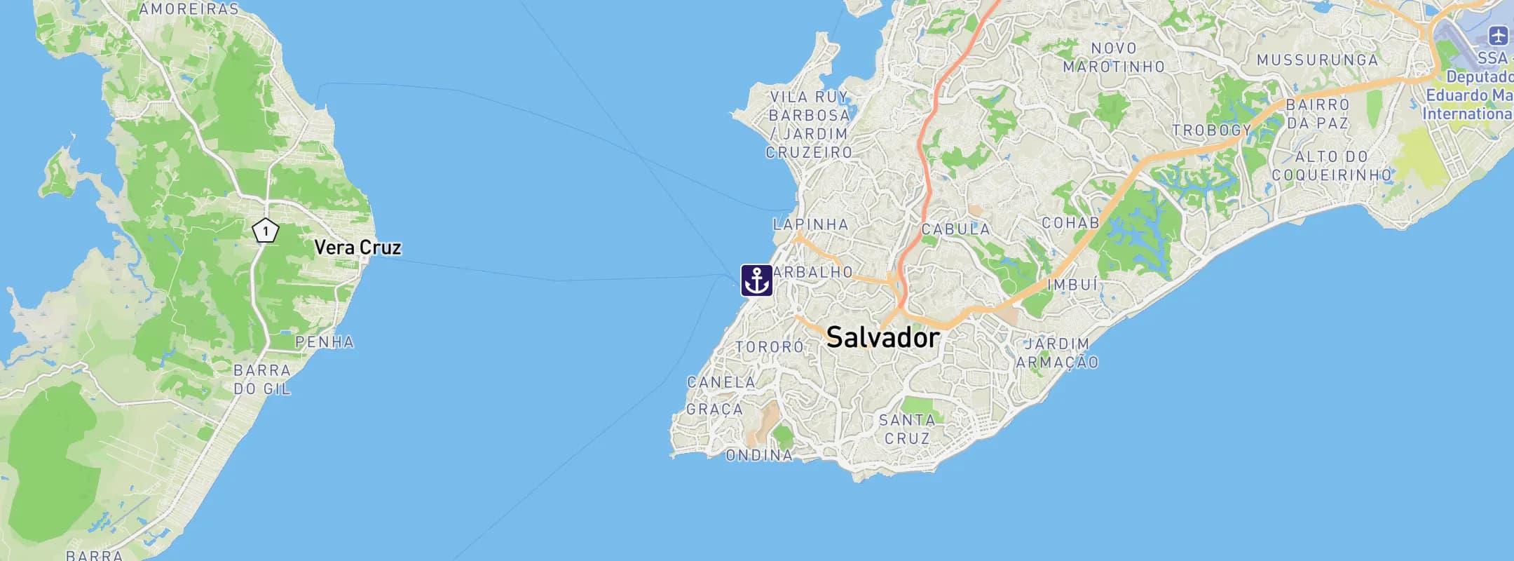 Map of Salvador de Bahia