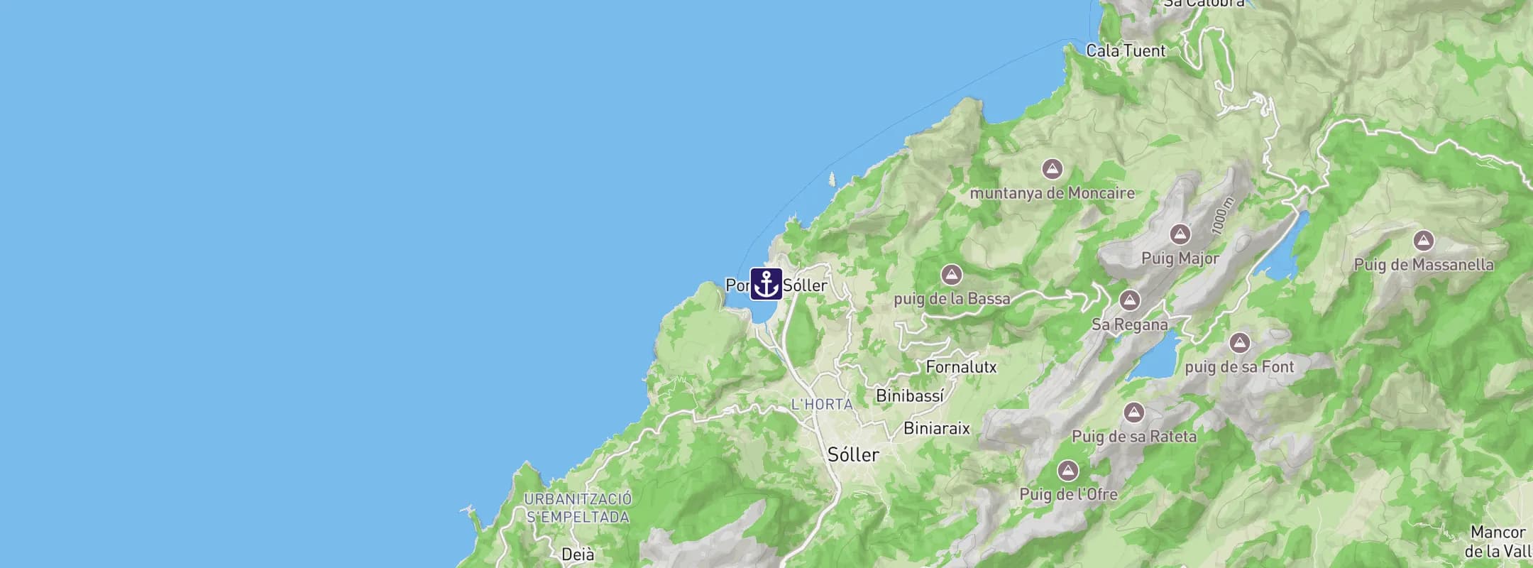 Map of Soller-Mallorca