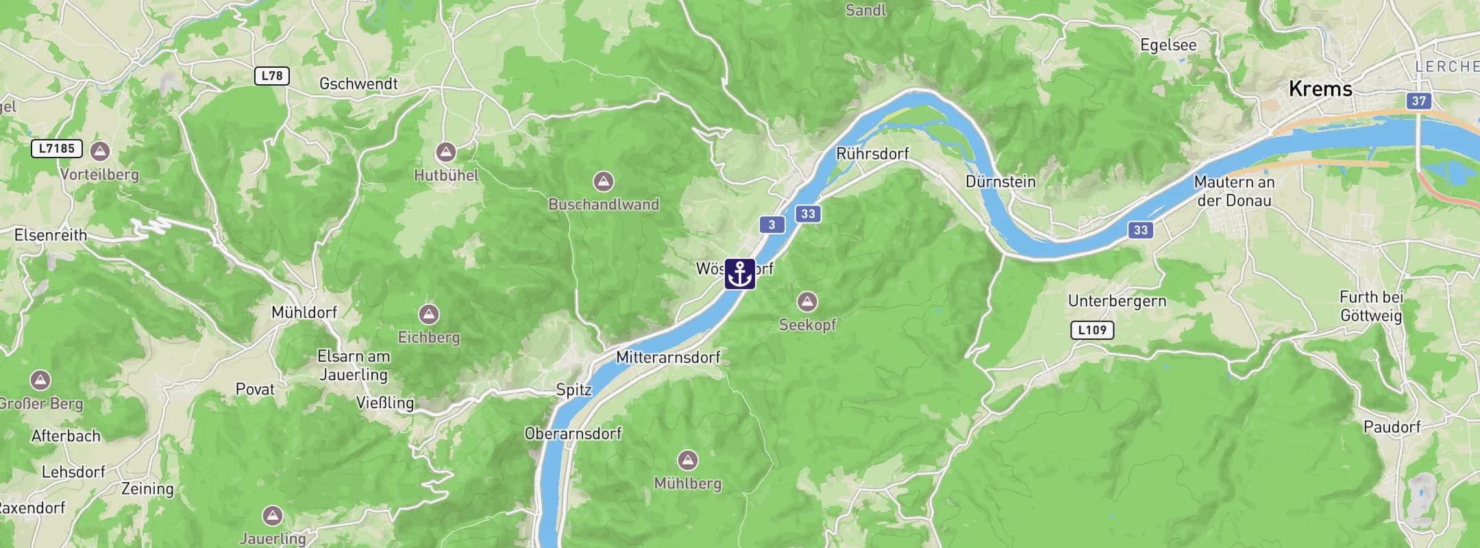 Map of Weissenkirchen in der Wachau