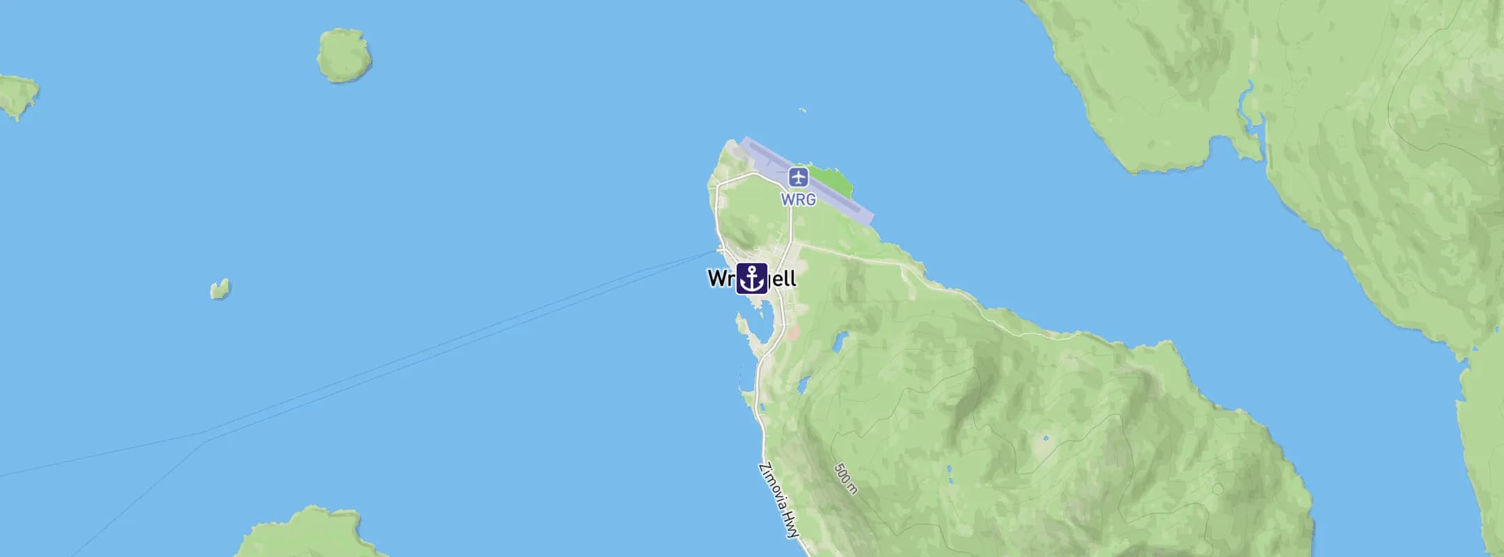 Map of Wrangell AK