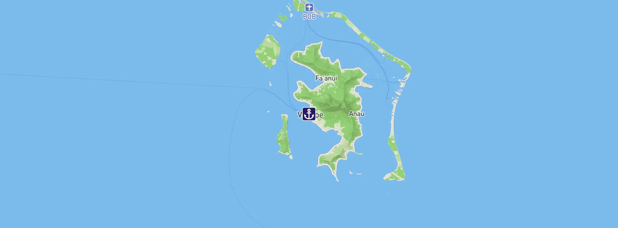 Map of Bora Bora Island