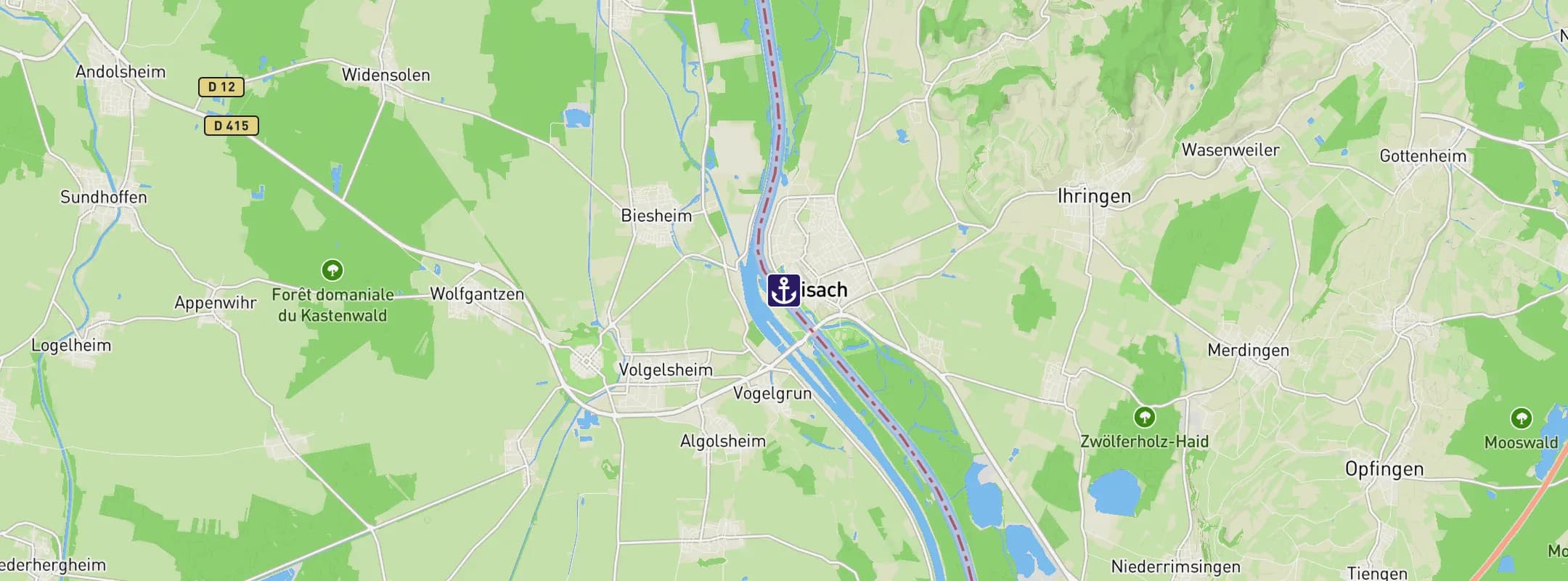 Map of Breisach am Rhein