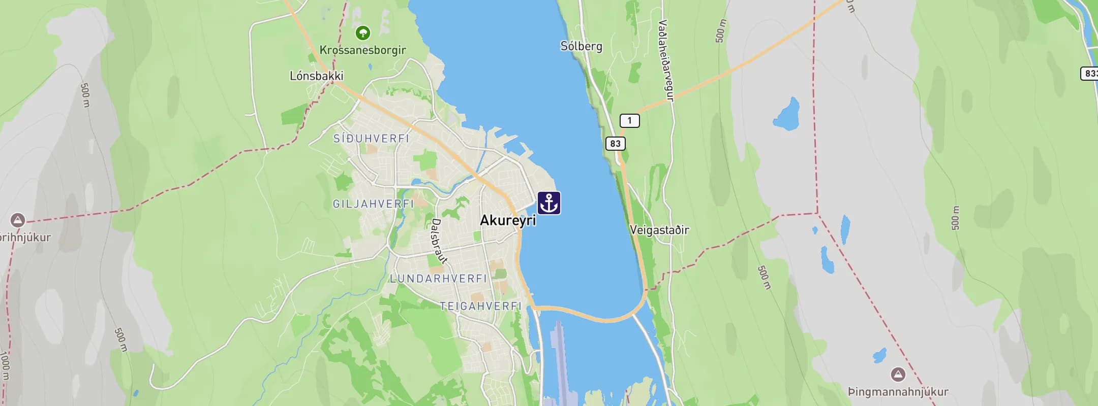 Map of Akureyri