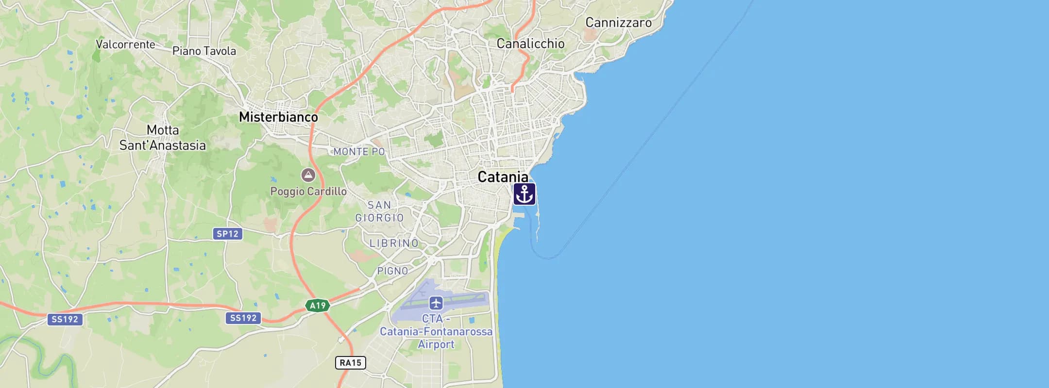 Map of Catania