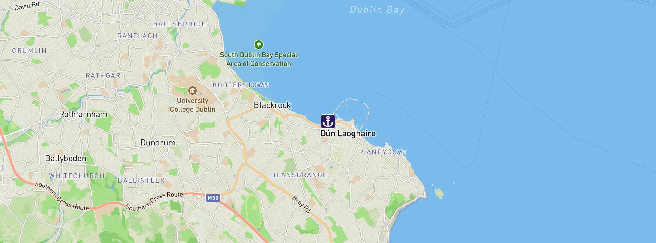 Map of Dun Laoghaire