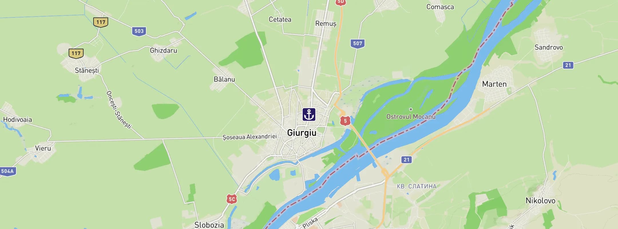 Map of Giurgiu