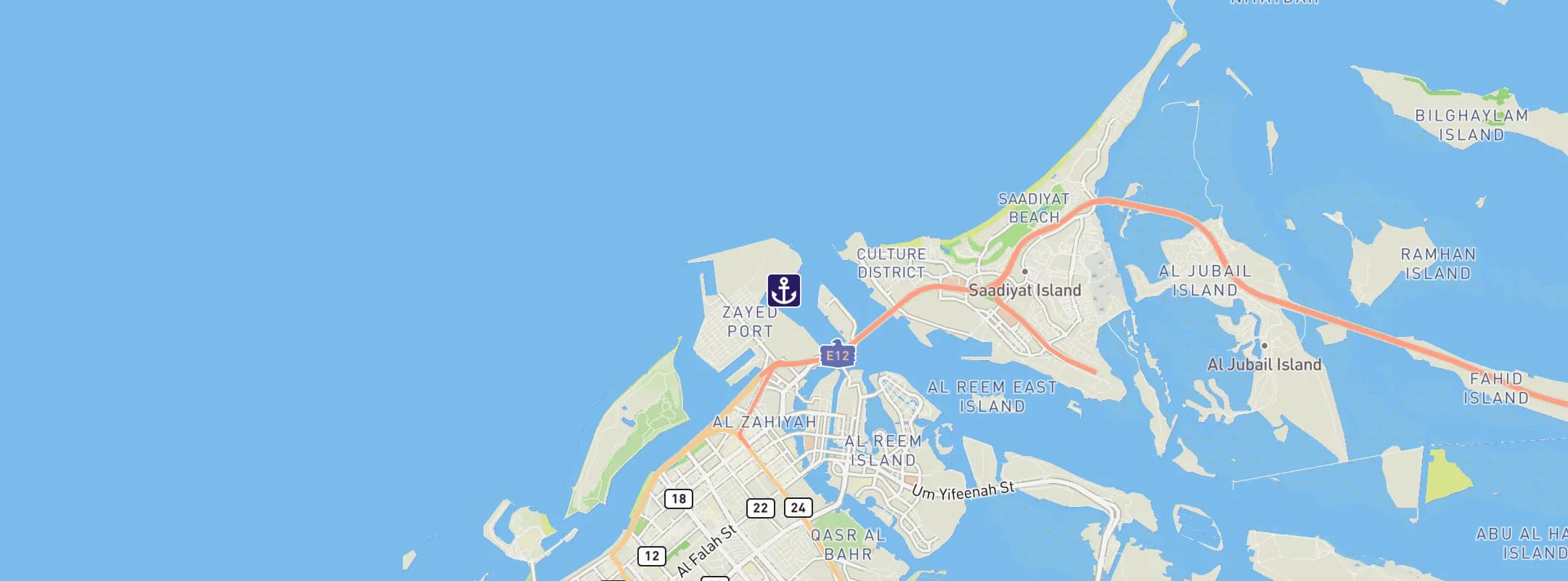 Map of Abu Dhabi