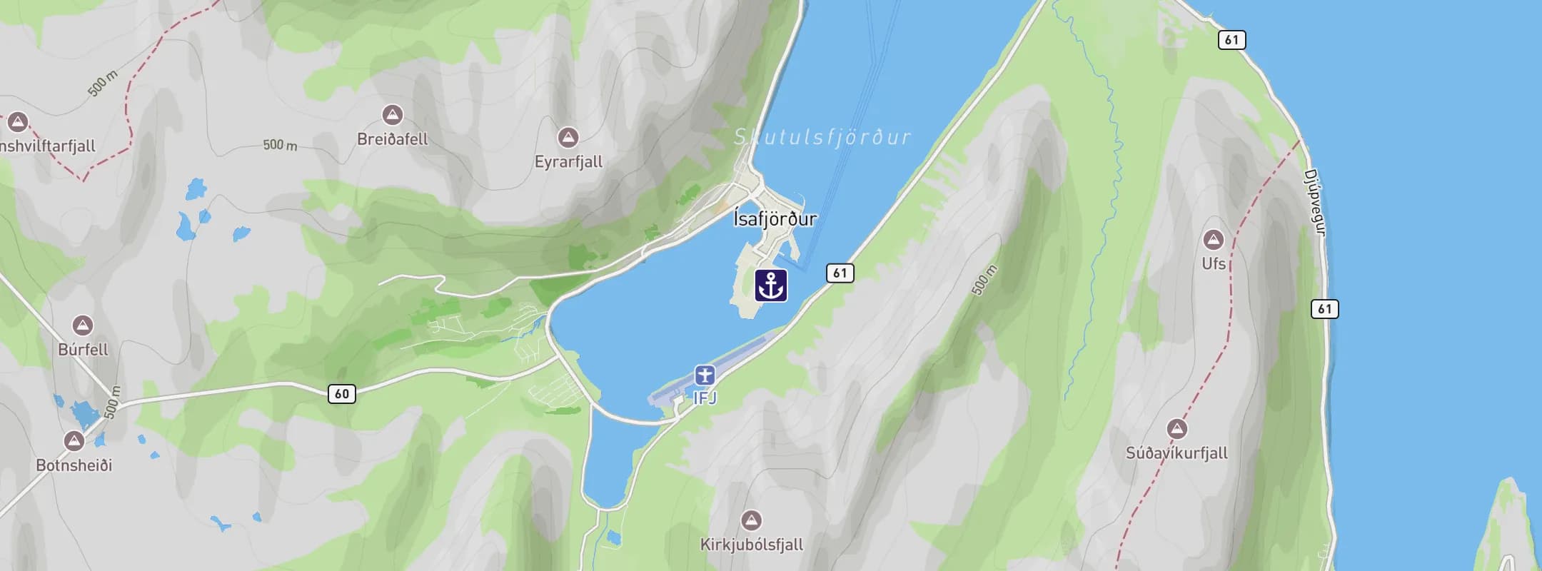 Map of Isafjordur